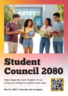 Rainbow Modern Student Election Announcement Poster