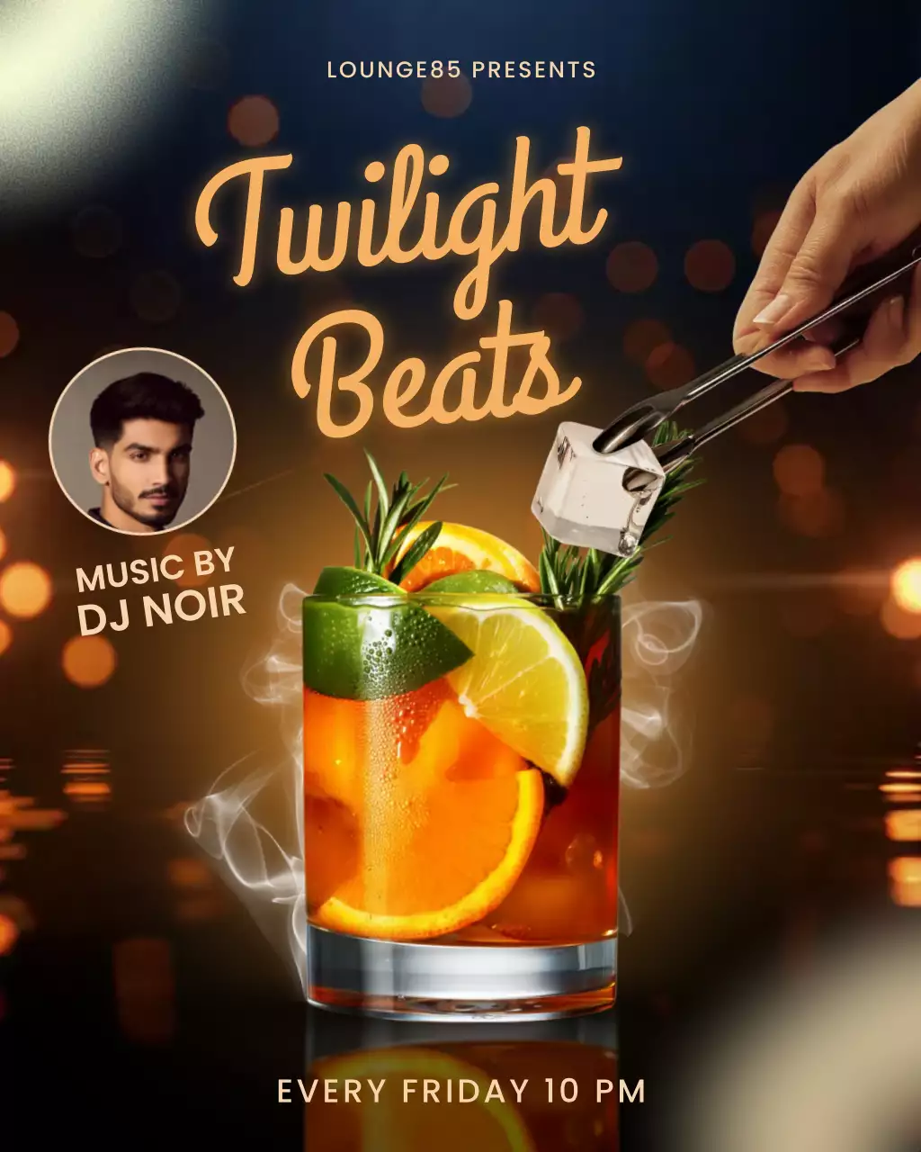 Orange Modern Cocktail Promotion Instagram Post