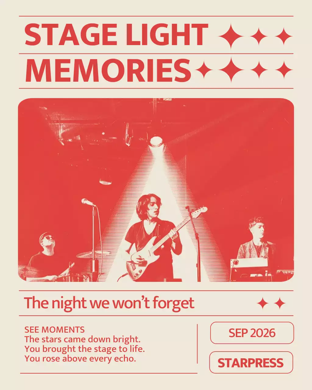 Red Retro Concert Announcement Instagram Post