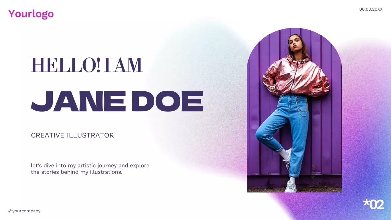 White Purple Blue Simple Modern Profile Creative Portfolio Introduction