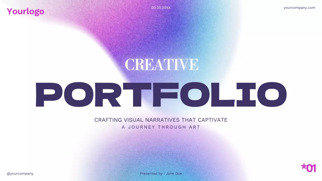 White Purple Blue Simple Modern Profile Creative Portfolio Introduction