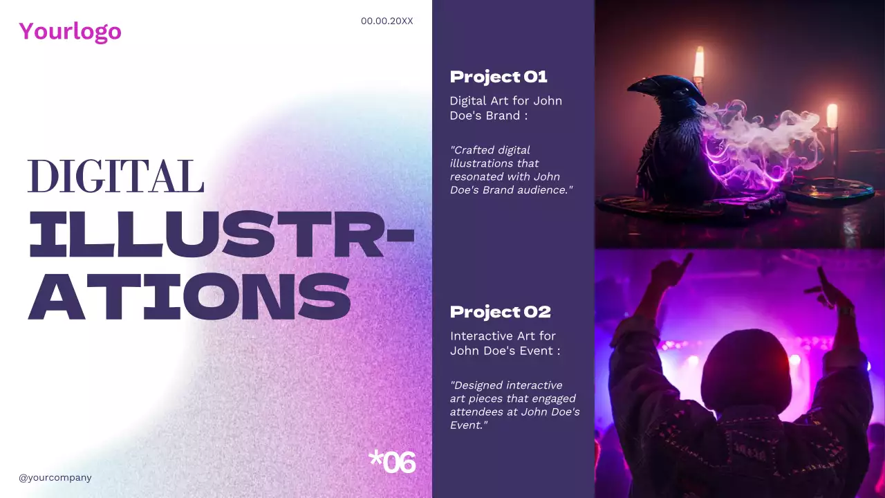 White Purple Blue Simple Modern Profile Creative Portfolio Introduction