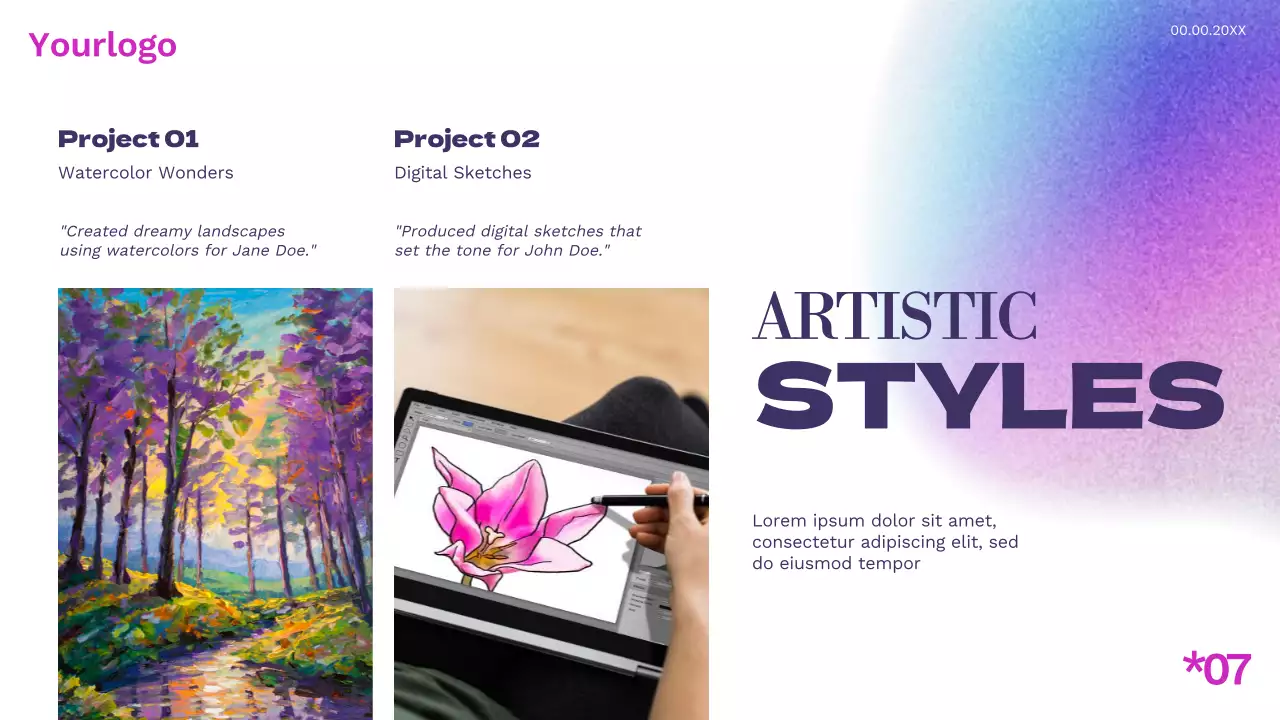 White Purple Blue Simple Modern Profile Creative Portfolio Introduction