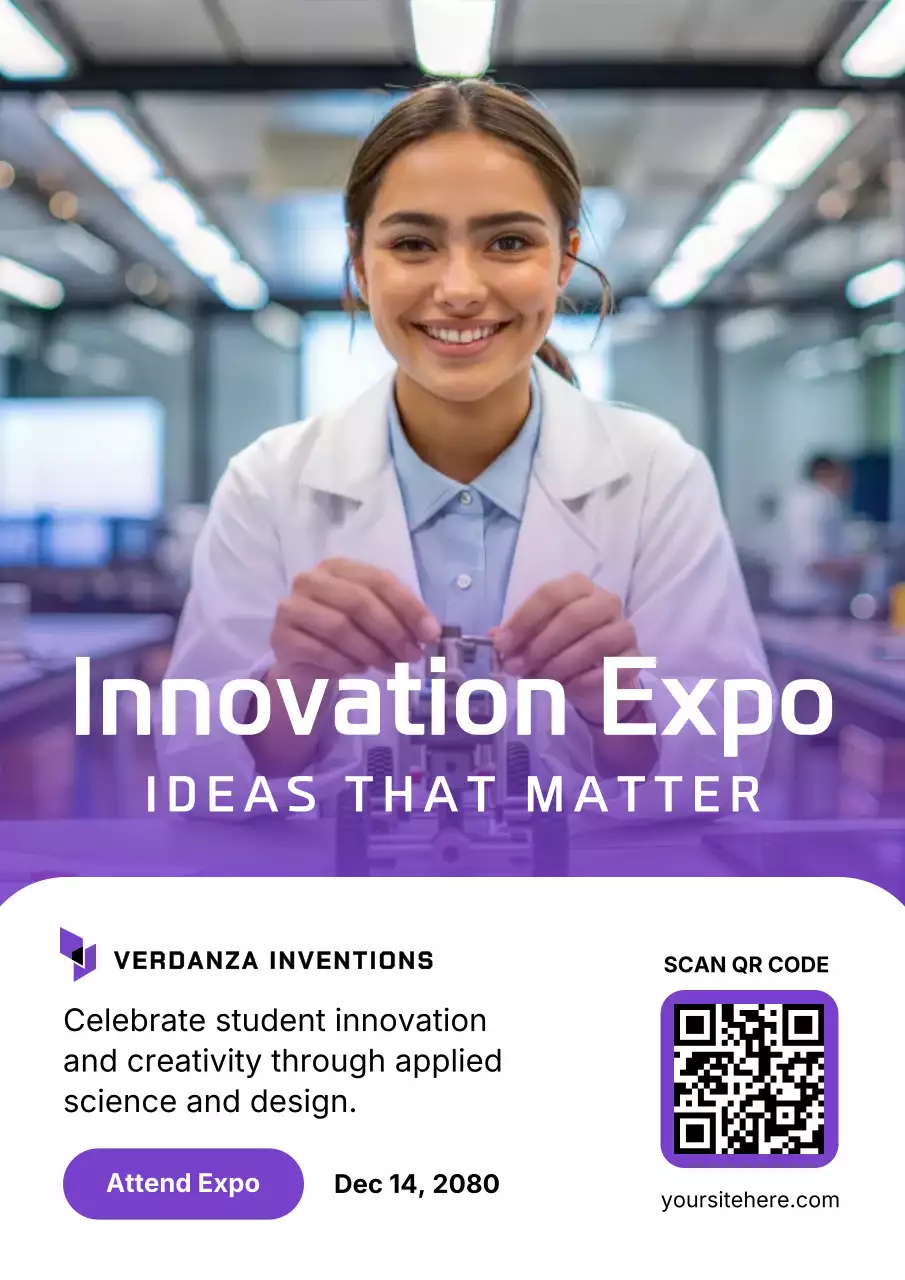 Purple Modern Science Event Poster