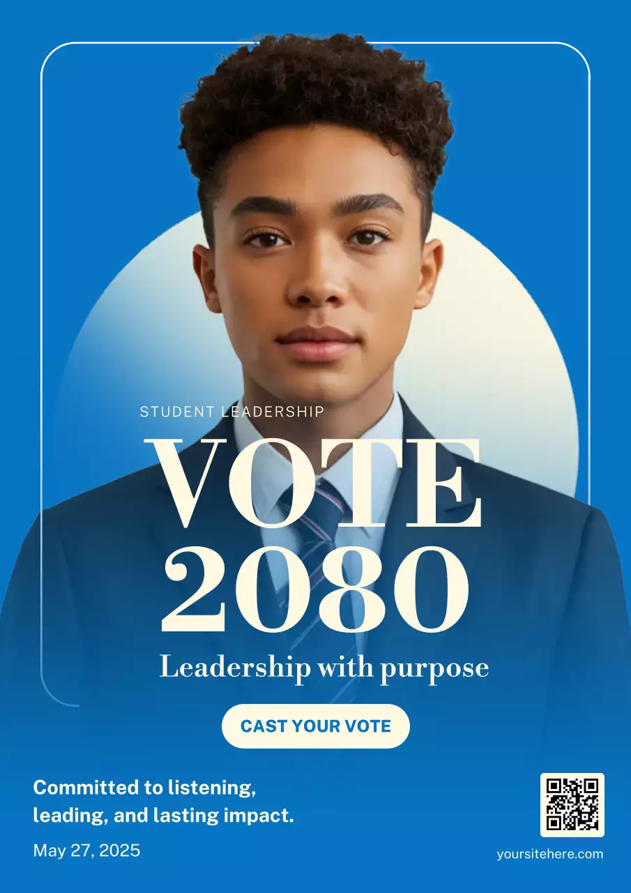 Blue Modern Leadership Announcement Poster