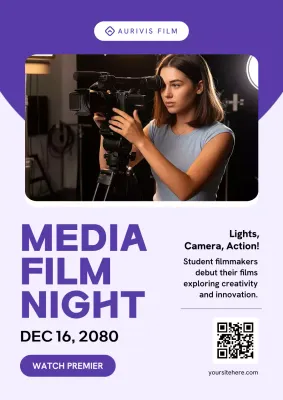 Purple Modern Film Event Poster