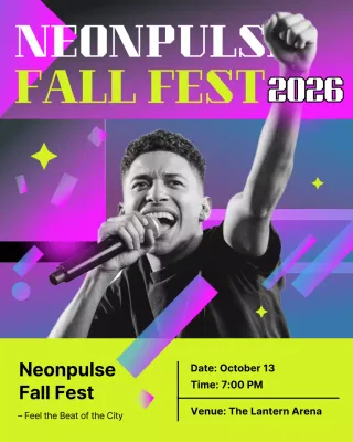 Neon Trendy Music Event Instagram Post