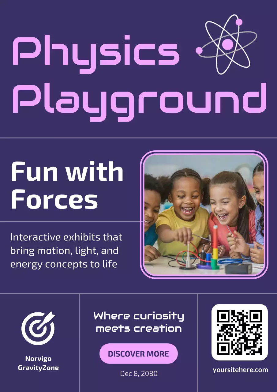 Purple Modern Science Exhibition Poster