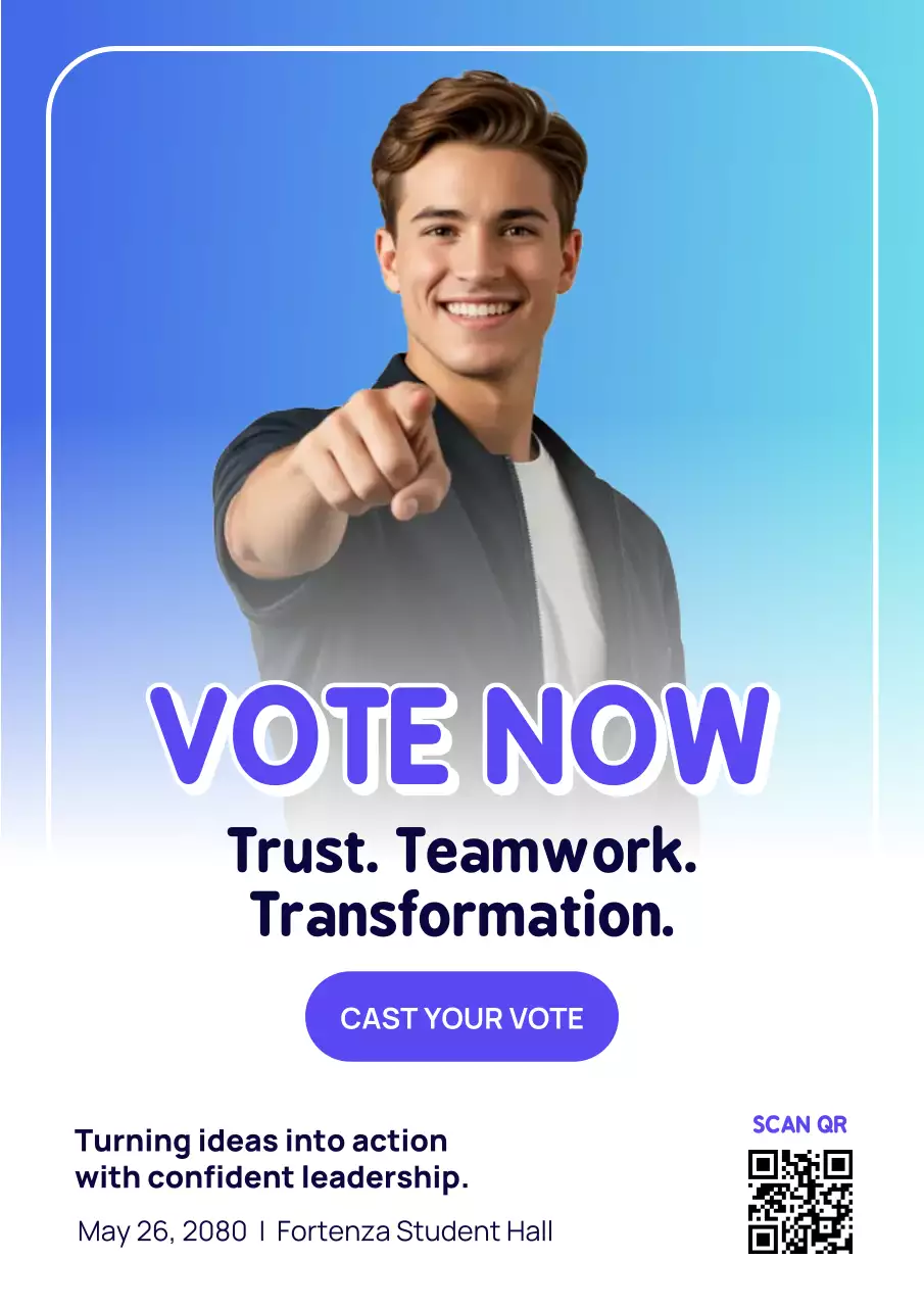 Blue Modern Election Announcement Poster