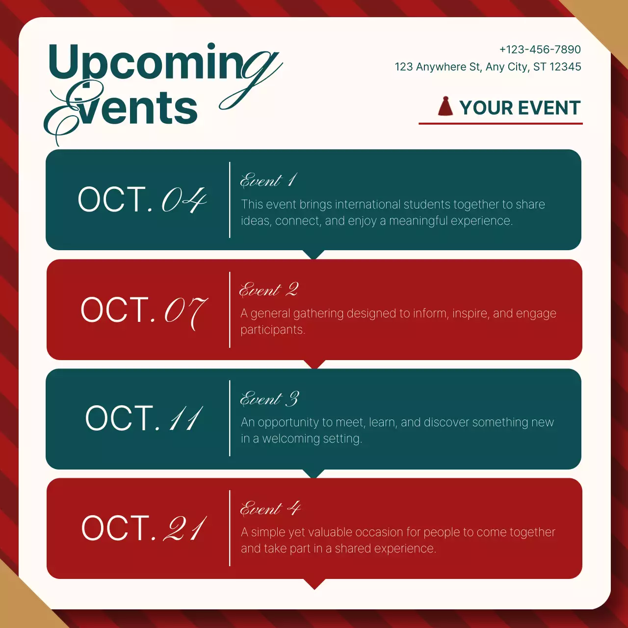 Red Modern Christmas Events Announcement Instagram Post