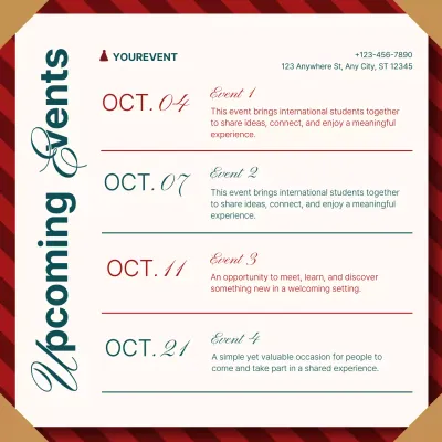 Beige Modern Christmas Event Calendar Instagram Post