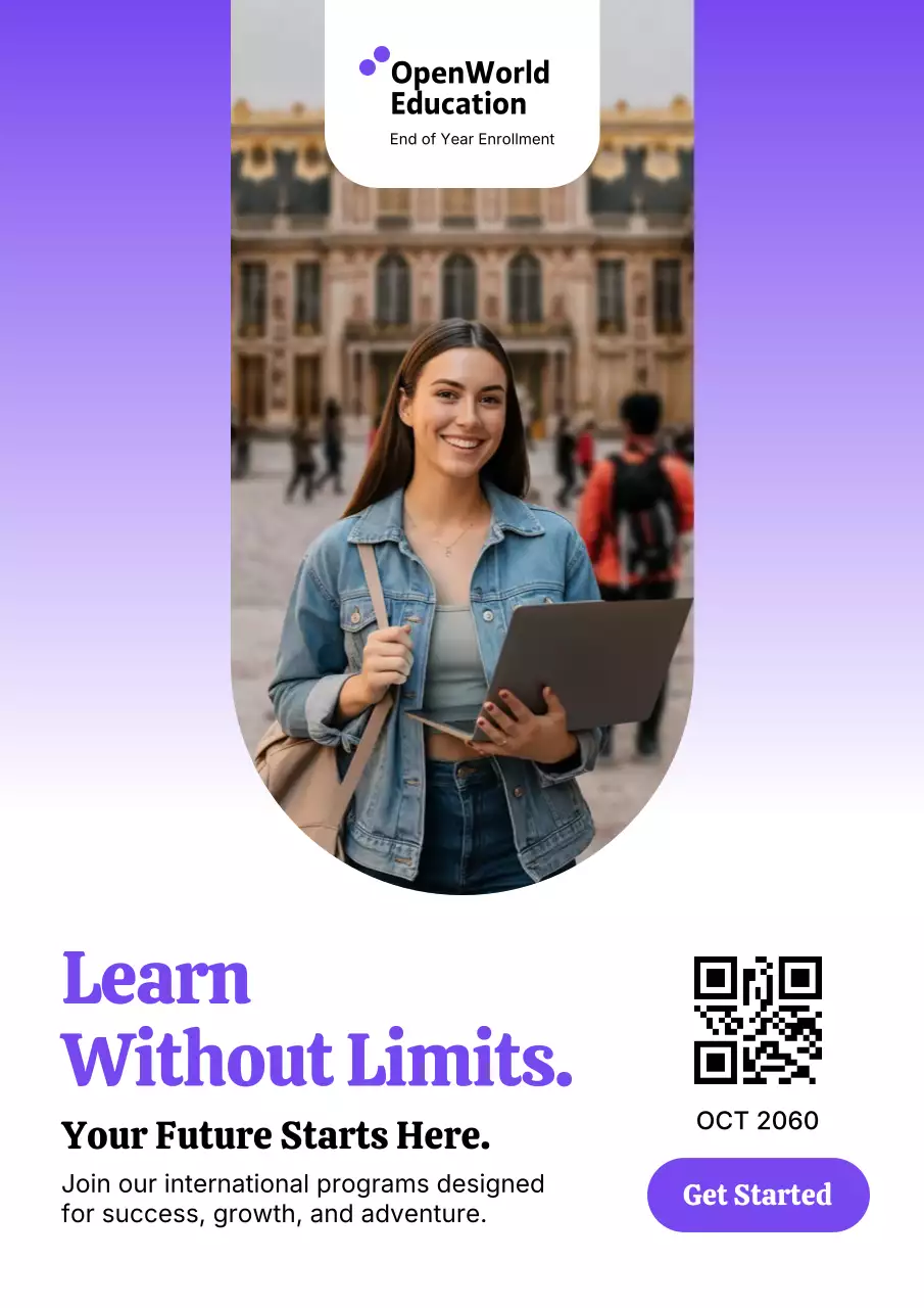 Purple Modern Education Advertisement Web Poster