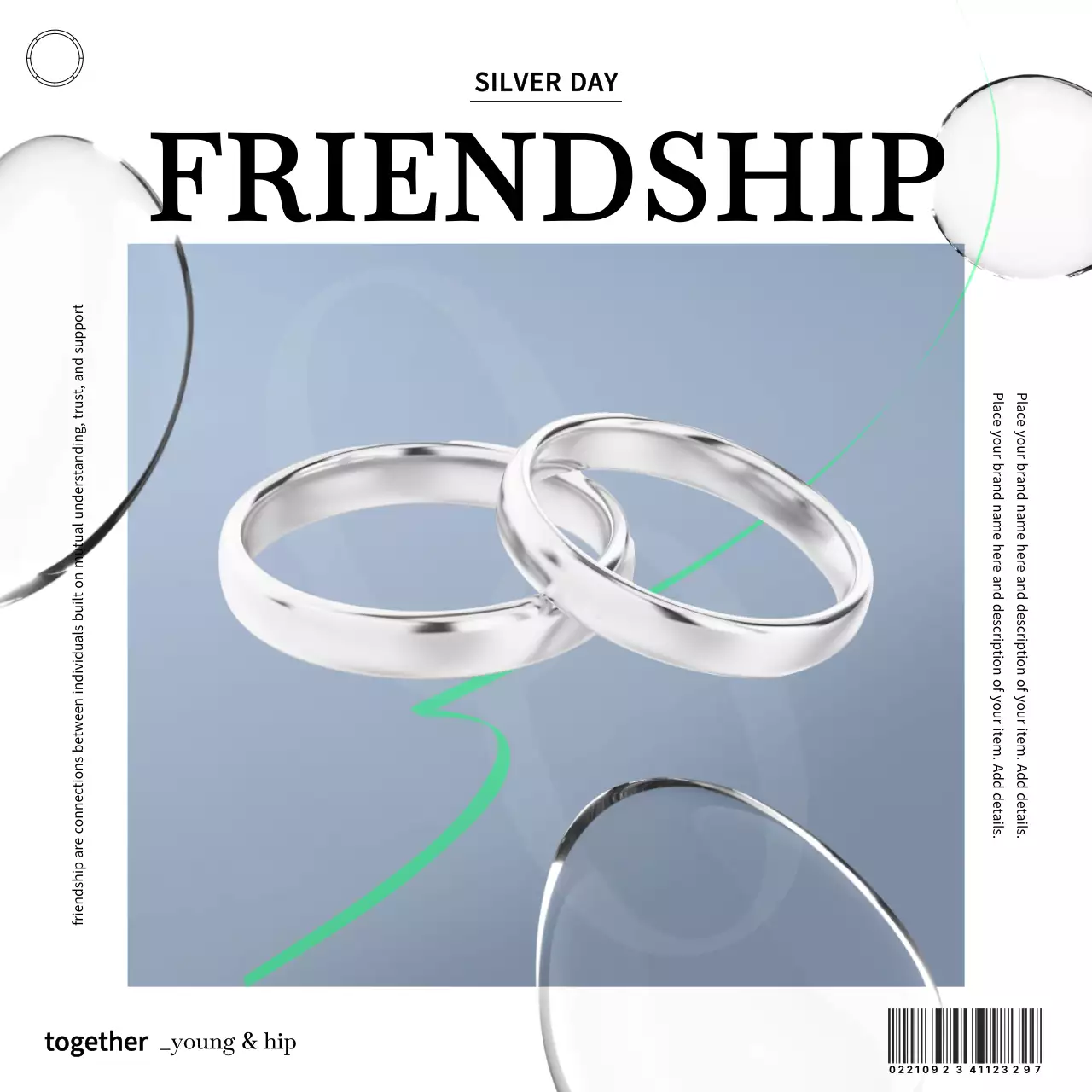 Silver Minimal Friendship Promotion Social Media Post