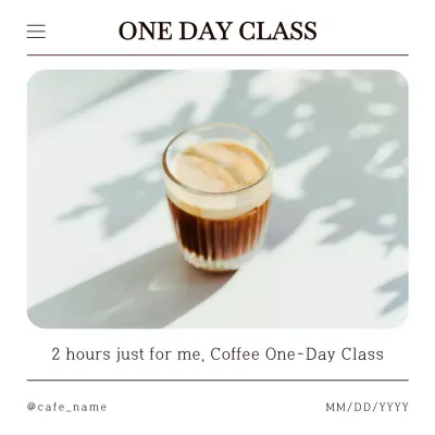 Beige Minimalist Coffee Class Social Media Post