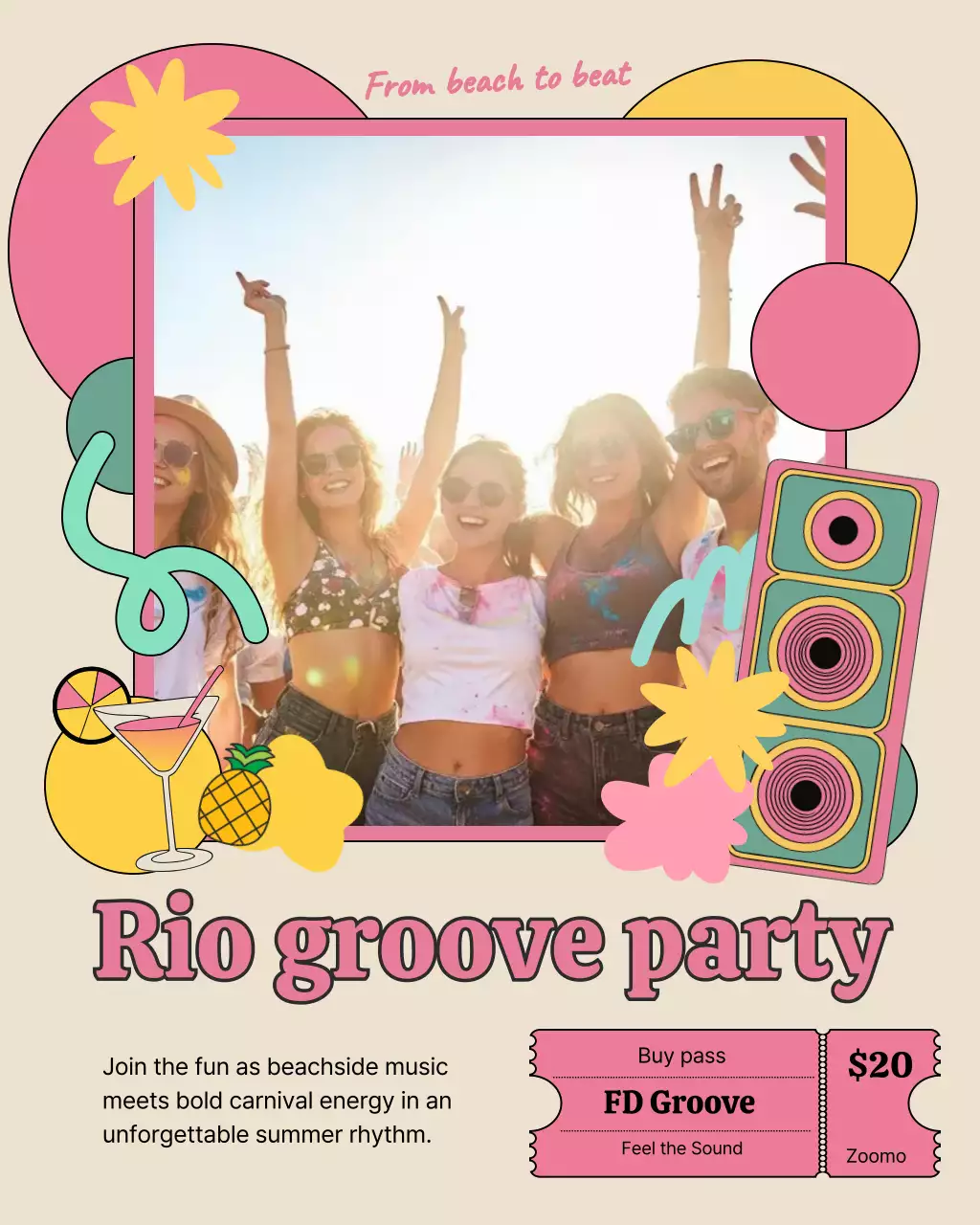 Beige Retro Music Promotion Instagram Post