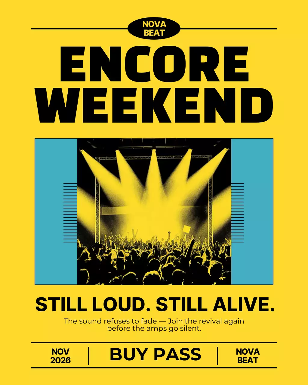 Yellow Retro Concert Advertisement Instagram Post