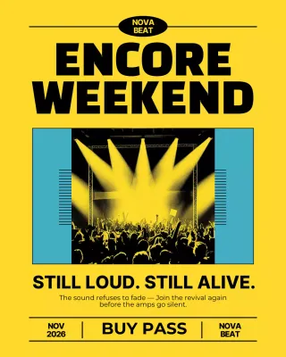 Yellow Retro Concert Advertisement Instagram Post