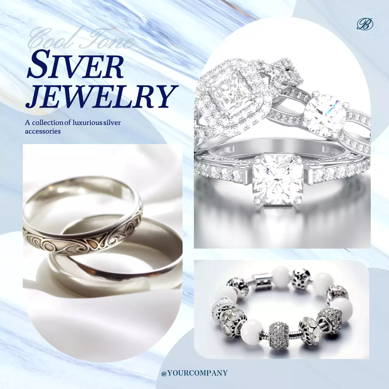 Silver Elegant Jewelry Promotion Social Media Post