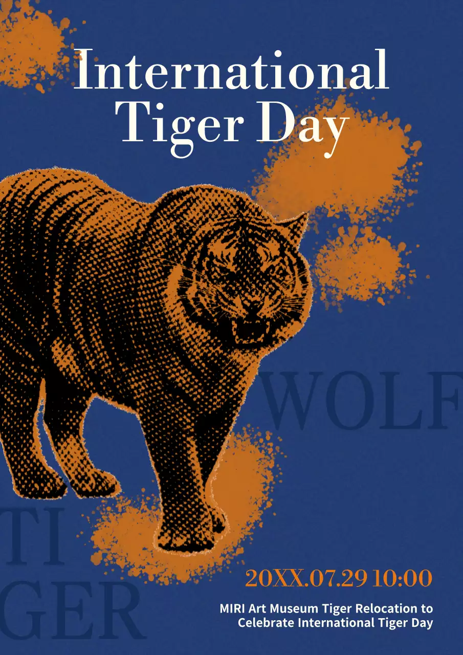 Blue Retro Wildlife Event Poster