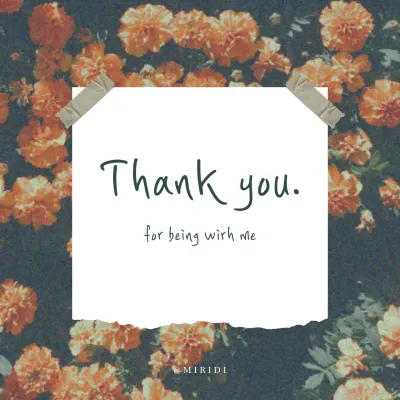 Vintage thank you note paper in orange and khaki