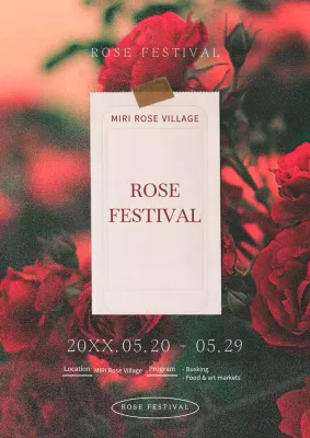 A simple, red-toned poster for the Rose Festival