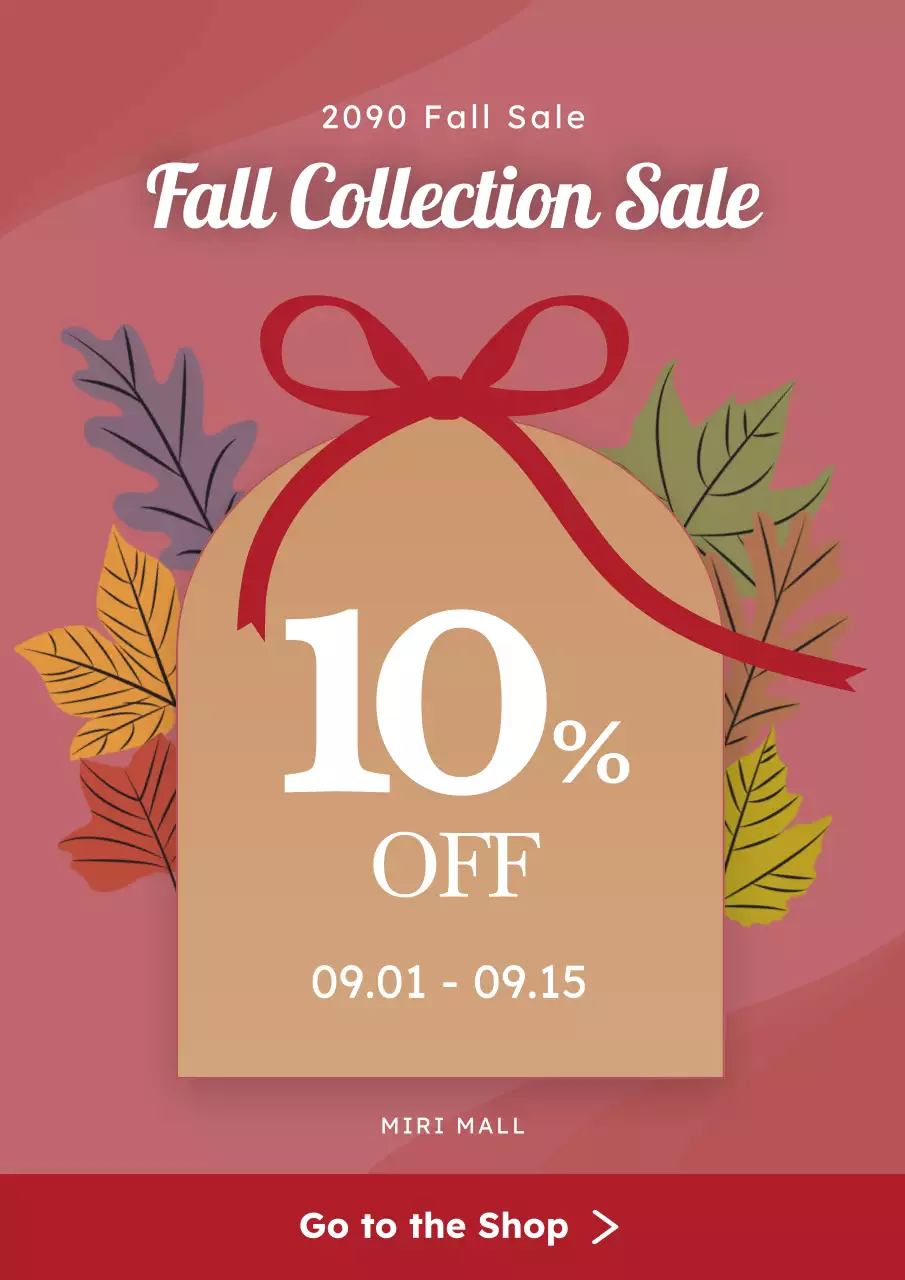 Red Traditional Fall Promotion Poster