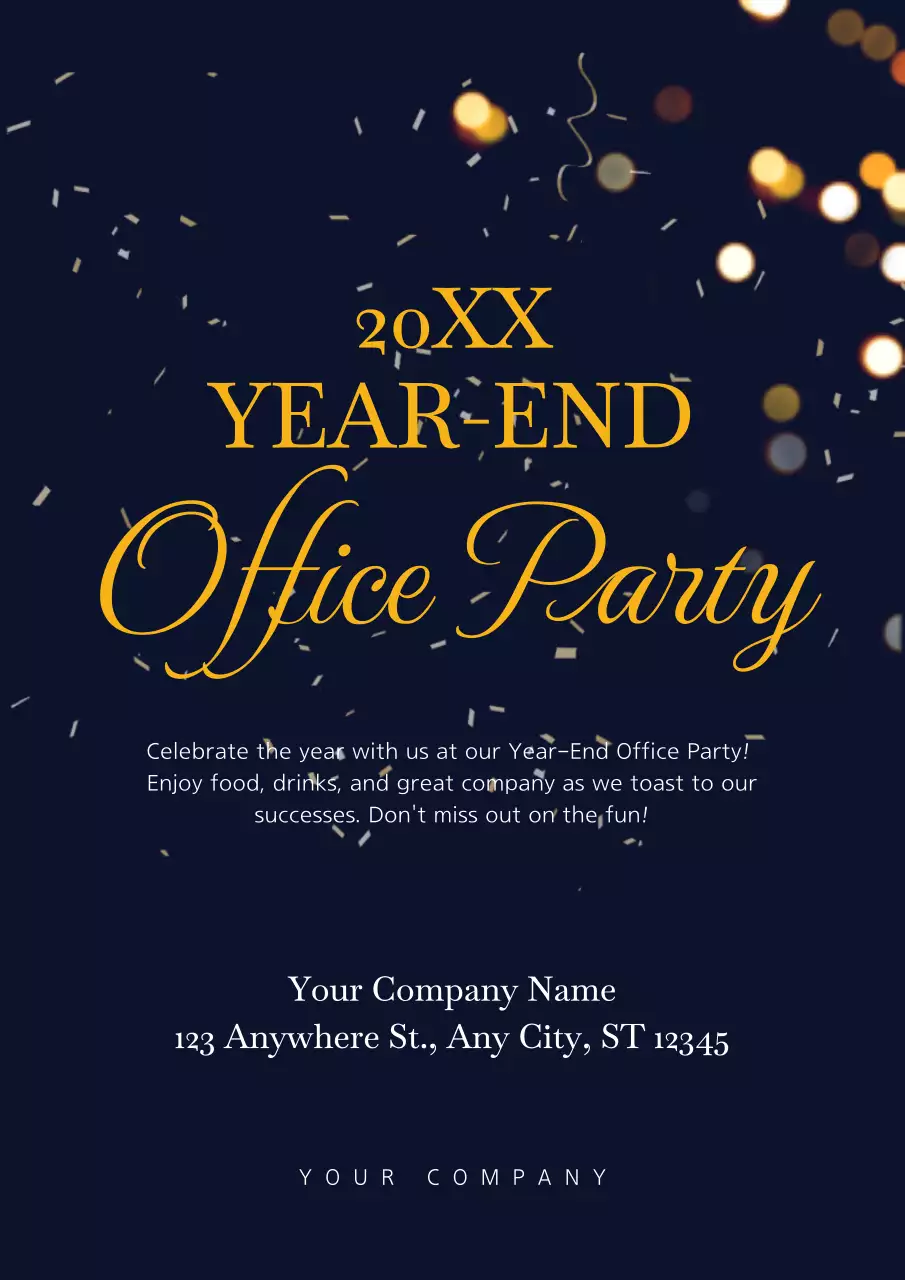 Navy Elegant Office Invitation Poster
