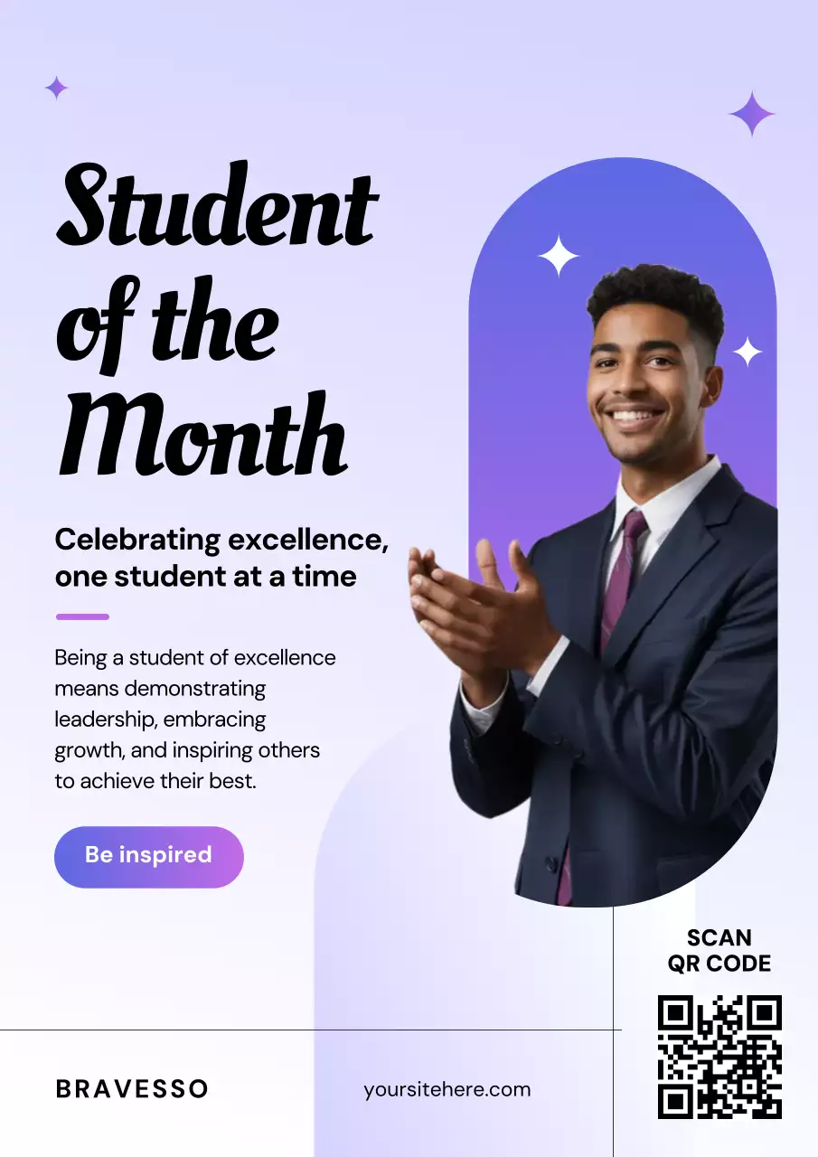 Purple Modern Student Announcement Poster