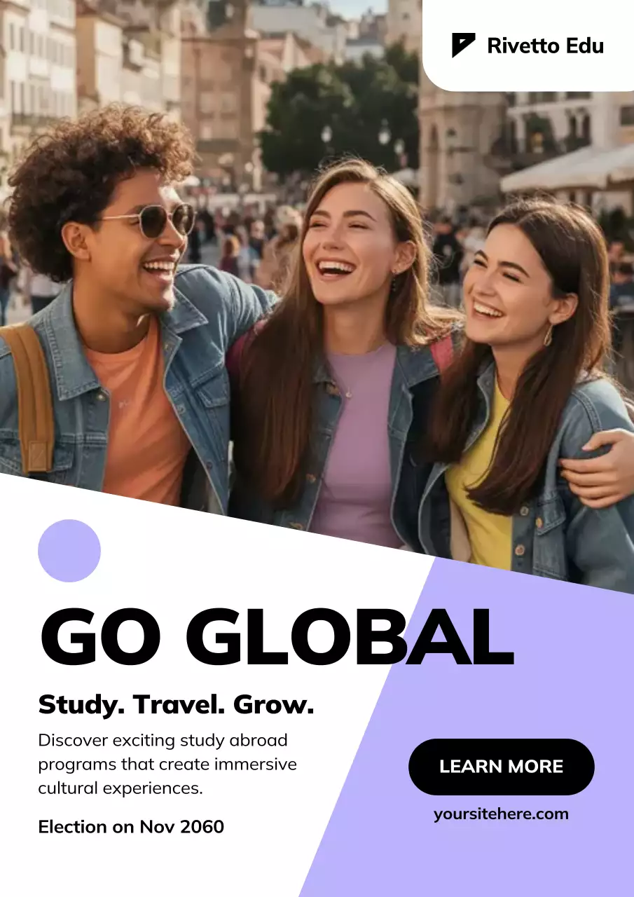 Modern Study Travel Promotion Web Poster