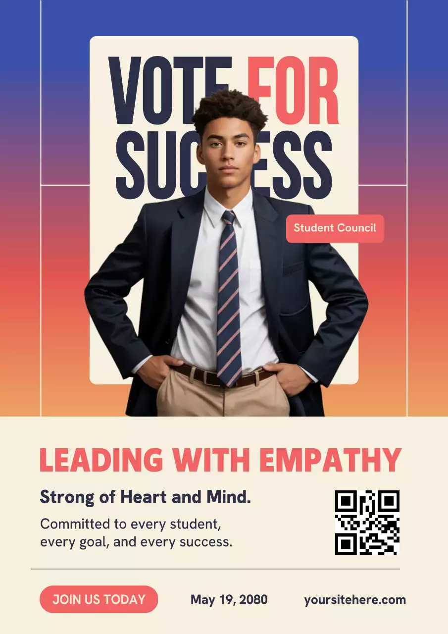 Modern Student Election Web Poster