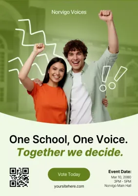 Green Modern Student Vote Web Poster