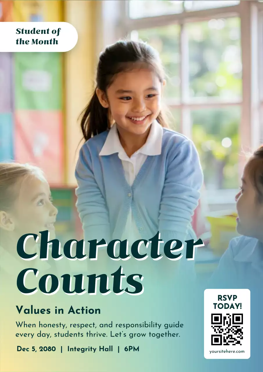 Modern Character Education Web Poster