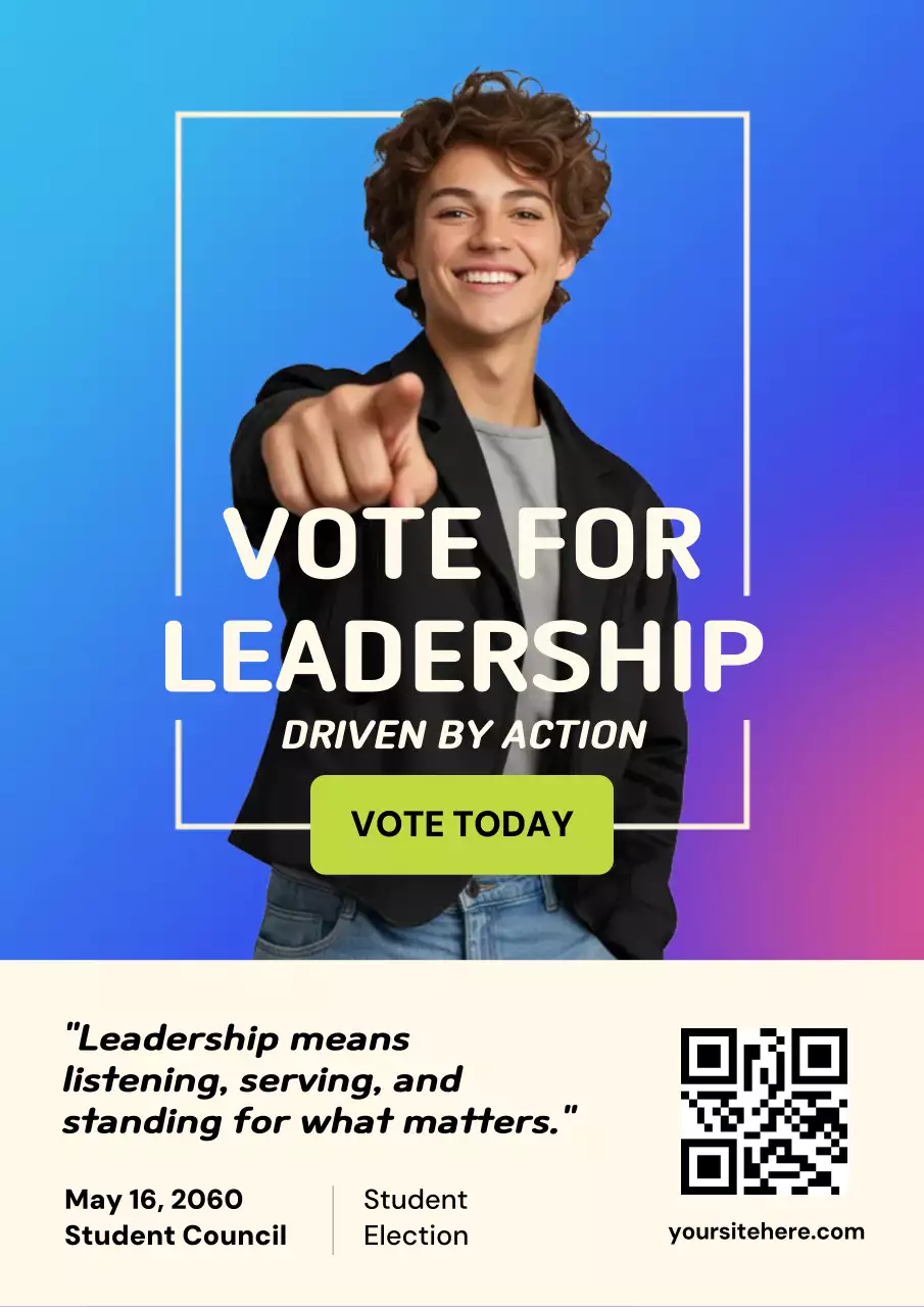 Modern Gradient Student Election Web Poster
