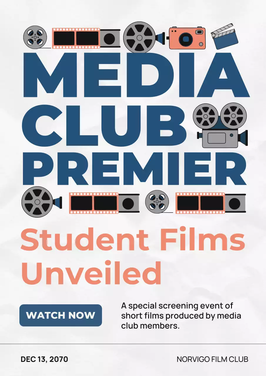 Grey Modern Student Films Event Poster