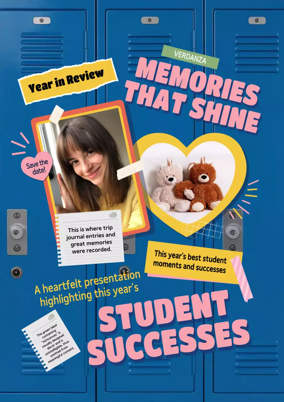 Blue Retro Student Memories Announcement Poster