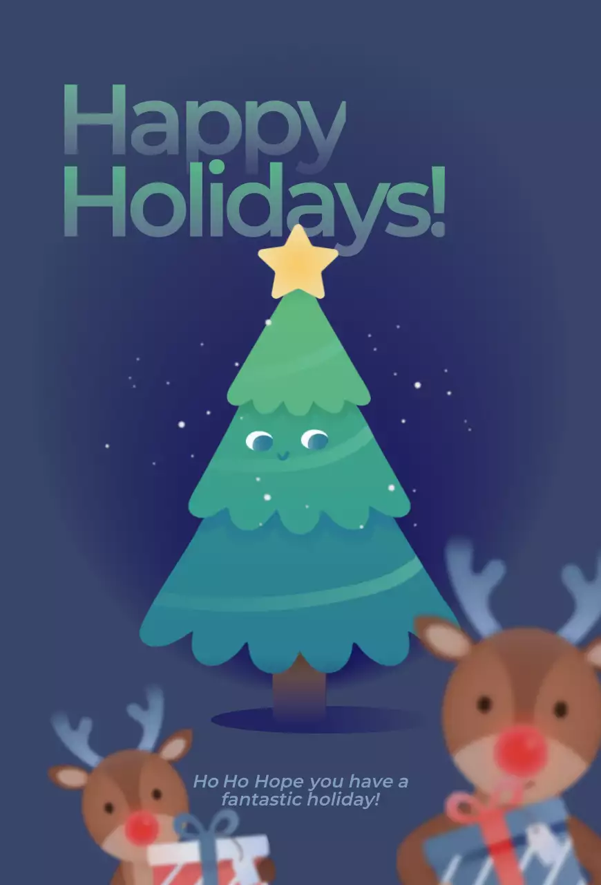 남색 심플 크리스마스 파티 연말 인사