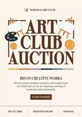 Beige Modern Art Promotion Poster