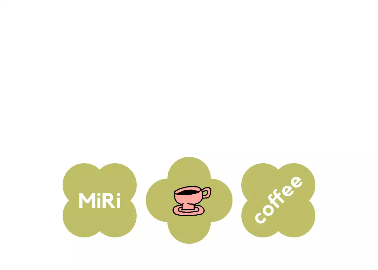 緑 シンプル コーヒー ラベル