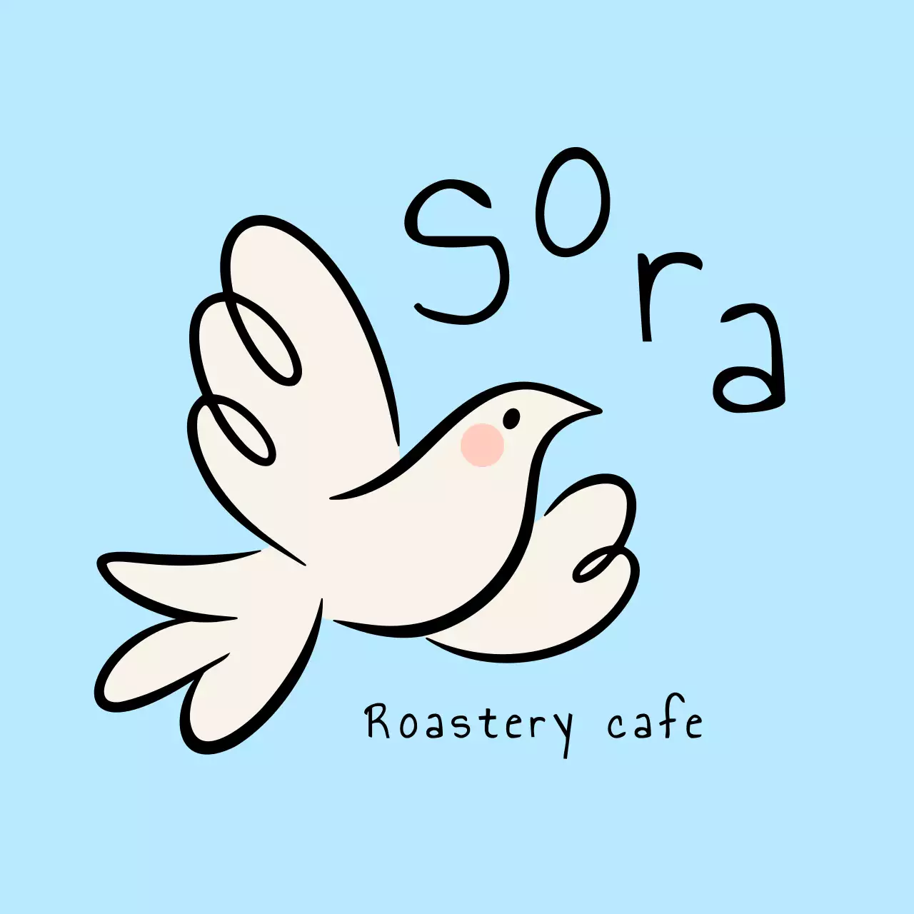 白 シンプル カフェ ロゴ