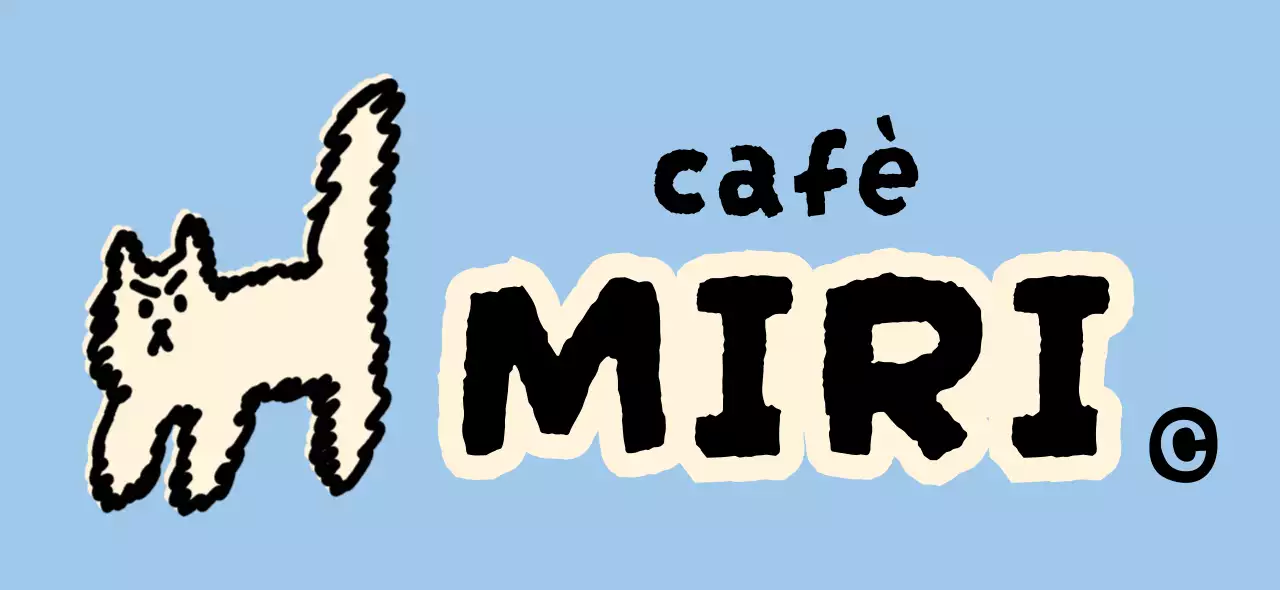 水色 かわいい カフェ ロゴ