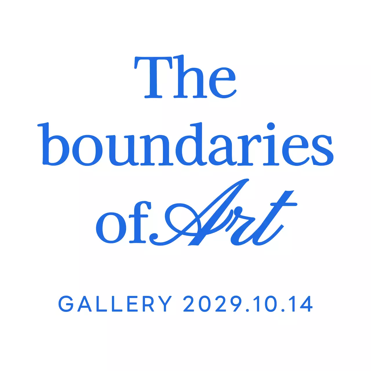 파란색의 고급스러운 미술관 타이포그래피 컨셉