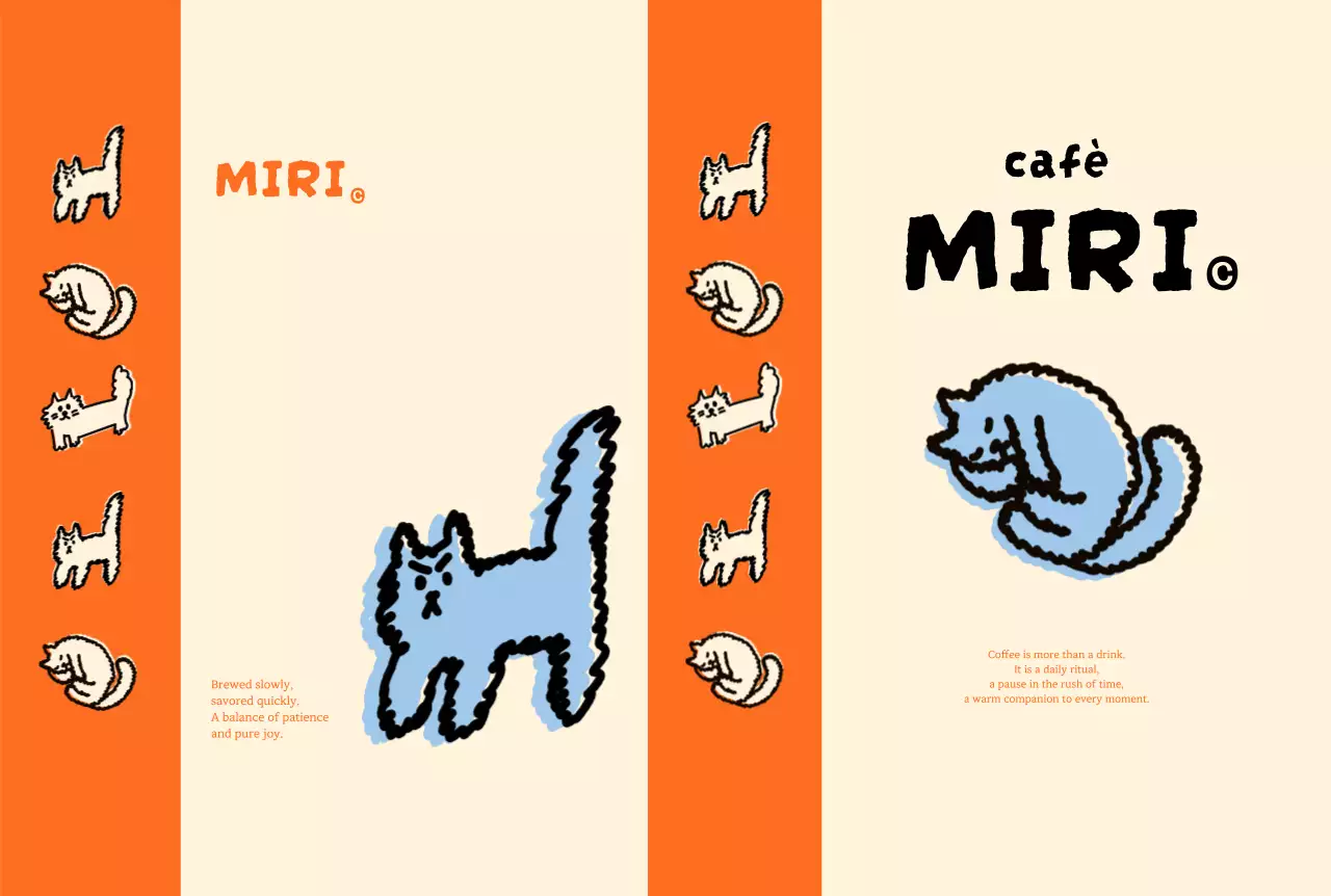 オレンジ かわいい カフェ ロゴ