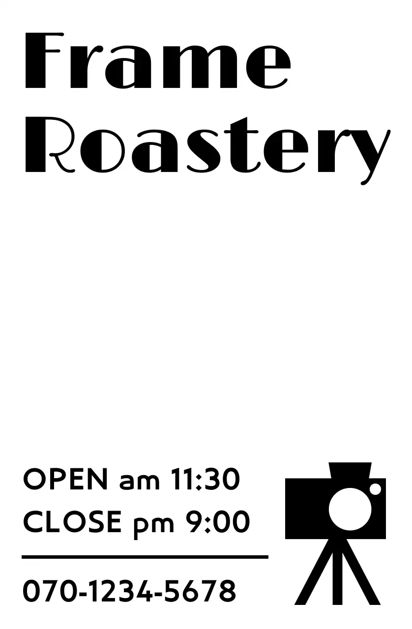 白黒 シンプル カフェ 営業時間