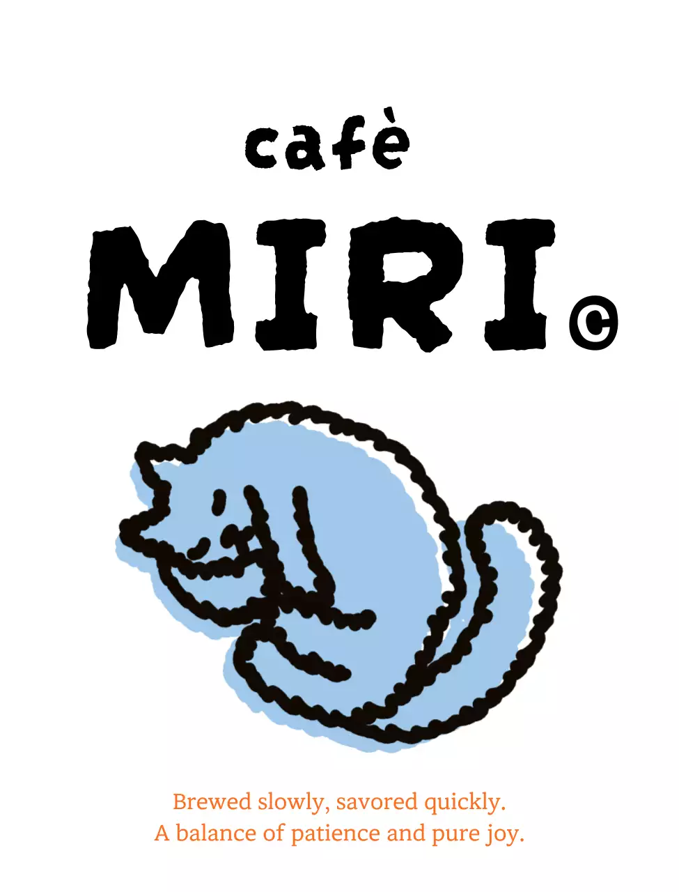 水色 かわいい カフェ ロゴ