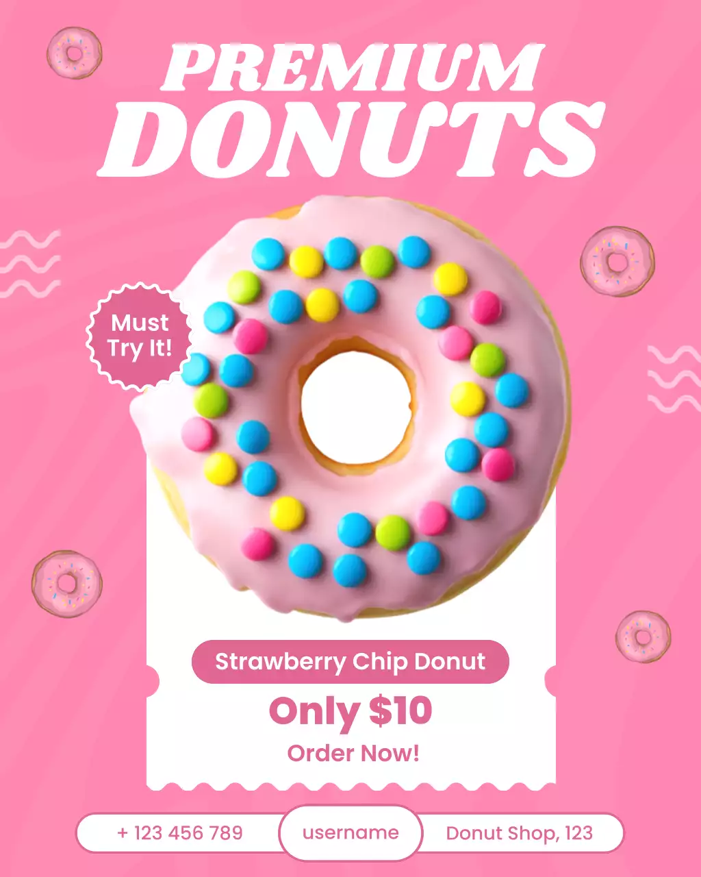 핑크 팝 디저트 광고