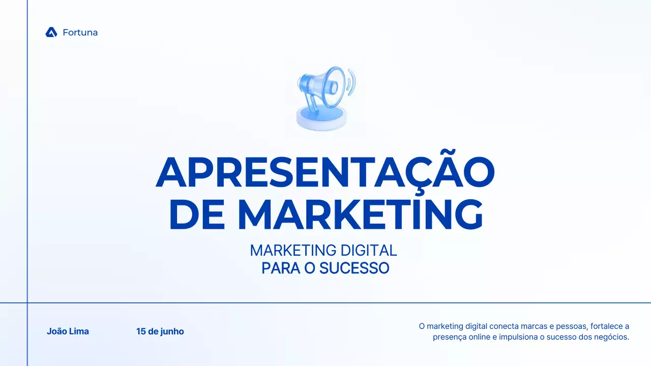Apresentação de Marketing Moderna da Blue