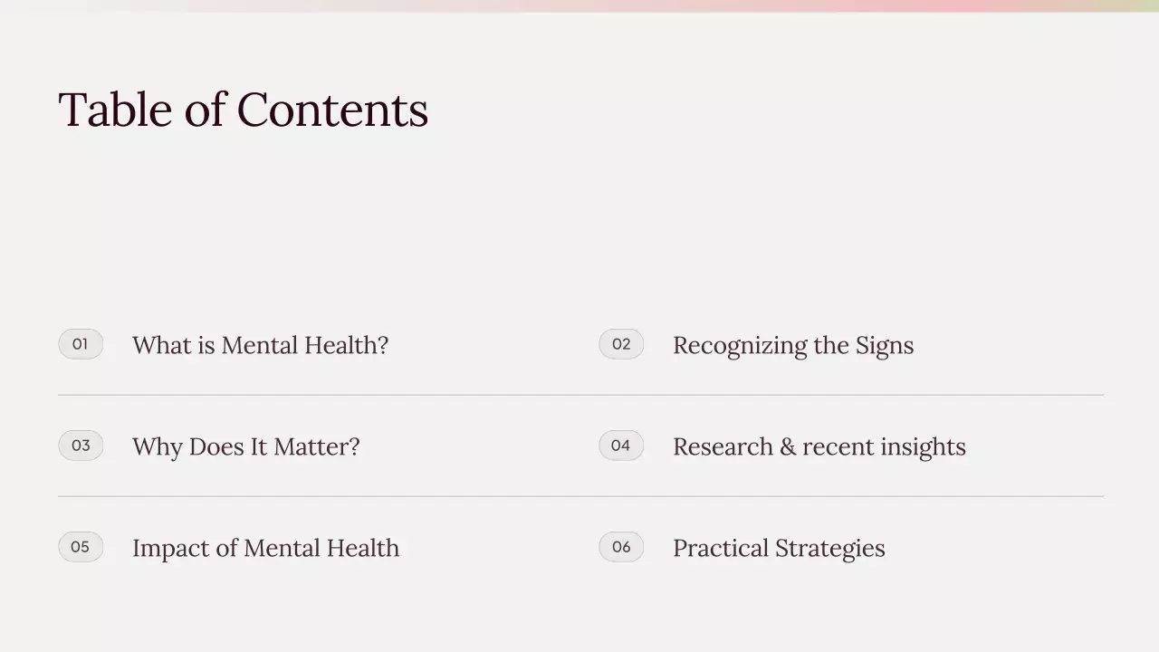 Pink Modern Mental Health Presentation