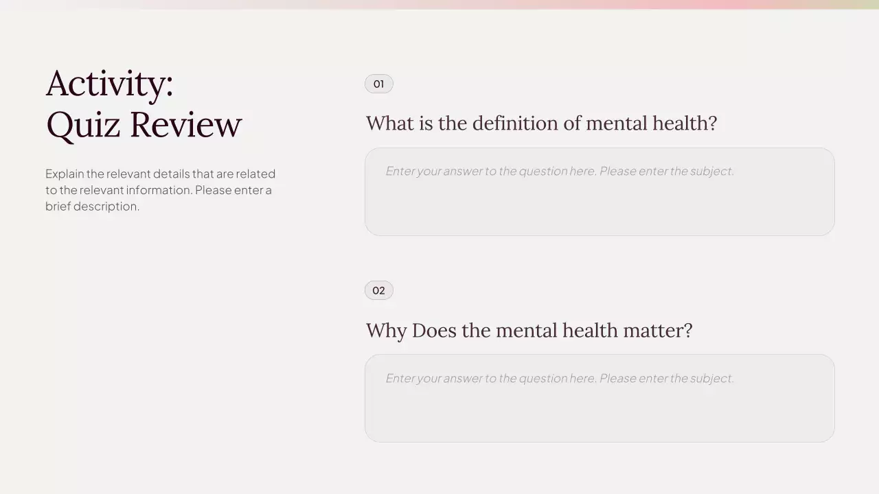 Pink Modern Mental Health Presentation