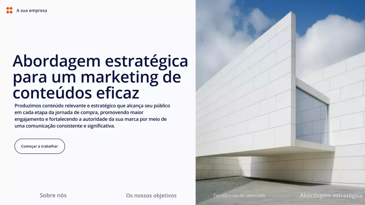 Apresentação de Conteúdo Simples em Branco