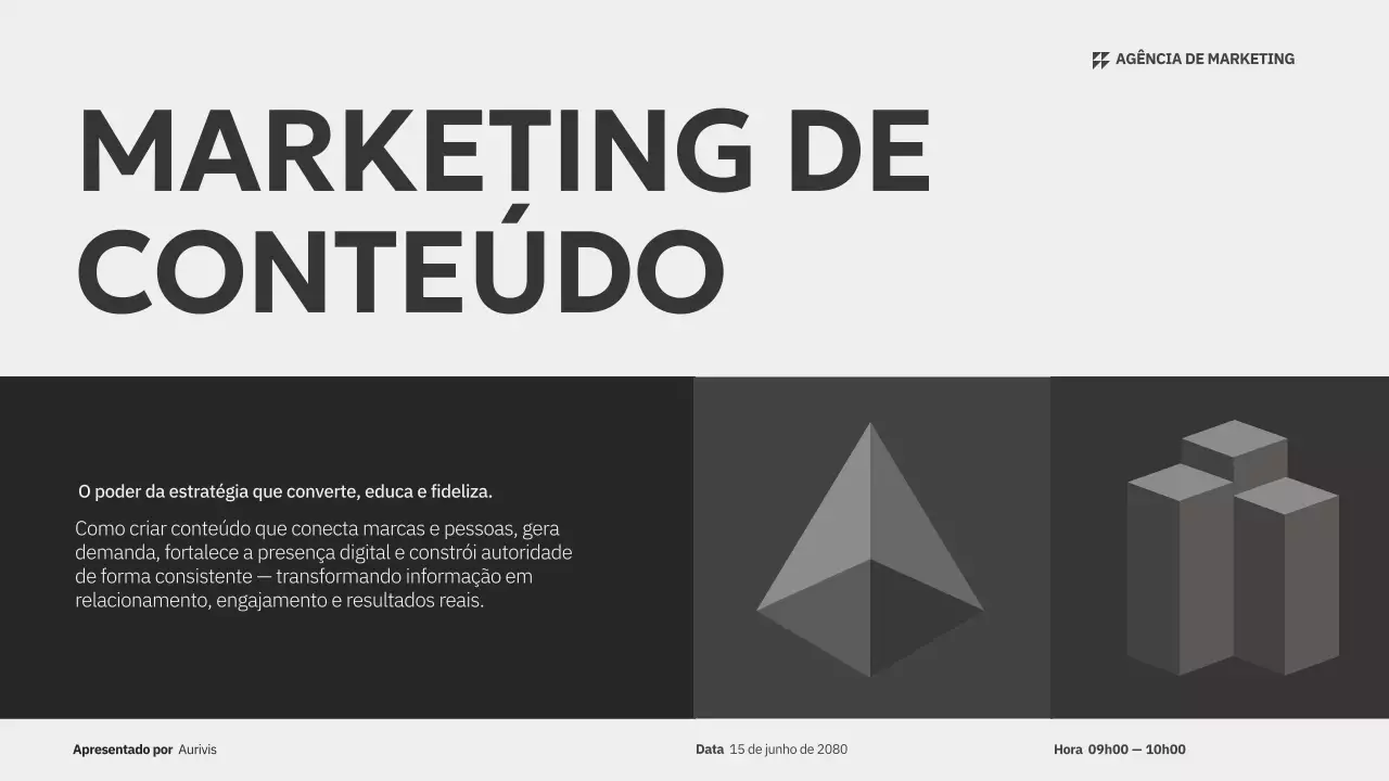 Apresentação de Marketing Moderna em Tons de Cinza